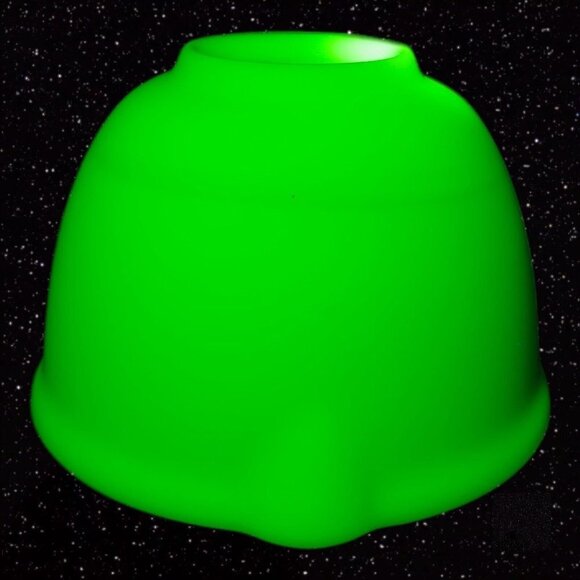 Jadeite Uranium Thick Glass Mixing Bowl With Spout Vintage UV Glow Glass Decor - Picture 9 of 16